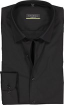 ETERNA super slim fit stretch overhemd - zwart - Strijkvrij - Boordmaat: 37