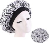 Witte tijger print Satijnen Slaapmuts / Hair Bonnet / Haar bonnet van Satijn / Satin bonnet / Afro nachtmuts voor slapen