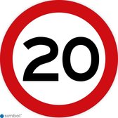 Simbol - Stickers 20 km - Maximaal 20 km/u - Duurzame Kwaliteit - Formaat ø 20 cm.