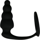 Cockring Met Geribbelde Buttplug - Toys voor heren - Penisring - Zwart - Discreet verpakt en bezorgd