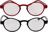IZZLE Leesbril - Sterkte +1.50 - Zwart en Rood 2-Pack