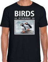 Dieren foto t-shirt Papegaaiduiker - zwart - heren - birds of the world - cadeau shirt Papegaaiduikers liefhebber 2XL