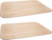 2x Stuks houten dienblad 43,5 x 32,3 cm - Serveerbladen/dienbladen van hout