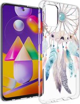 iMoshion Hoesje Geschikt voor Samsung Galaxy M31s Hoesje Siliconen - iMoshion Design hoesje - Transparant / Meerkleurig / Dreamcatcher