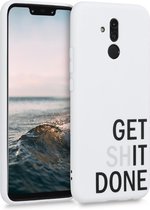 kwmobile telefoonhoesje compatibel met Huawei Mate 20 Lite - Hoesje voor smartphone in zwart / lichtgrijs / wit - Get it Done design