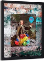Foto in frame , Barok Rococo met ballonnen ,Historisch Tafereel ,70x100cm , Multikleur , wanddecoratie