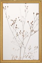 JUNIQE - Poster met houten lijst Wild Flower Natural Beige 1 -20x30