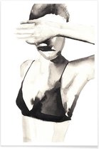 JUNIQE - Poster Hello The Dandizette -30x45 /Wit & Zwart