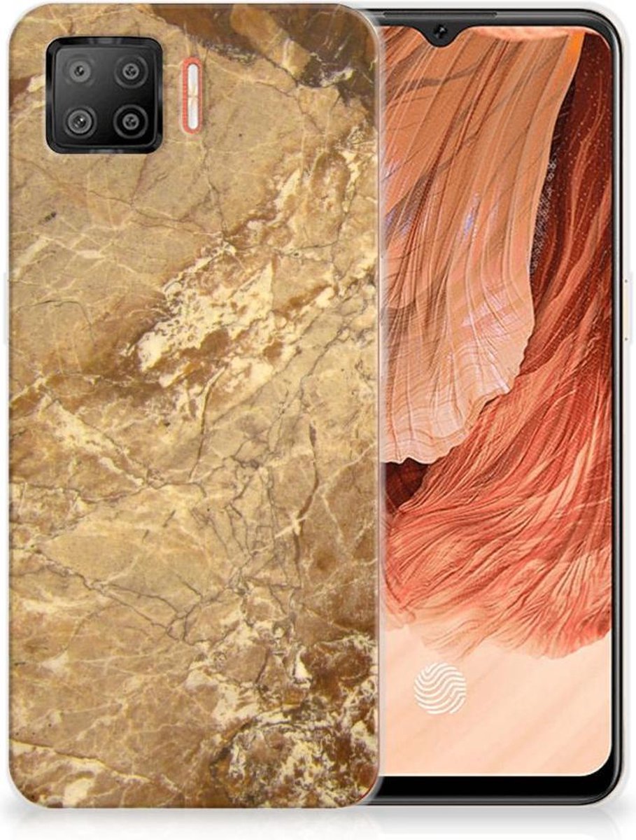 OPPO A73 4G TPU Siliconen Hoesje Marmer Creme