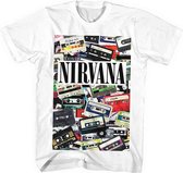 Nirvana - Cassettes Heren T-shirt - 2XL - Wit