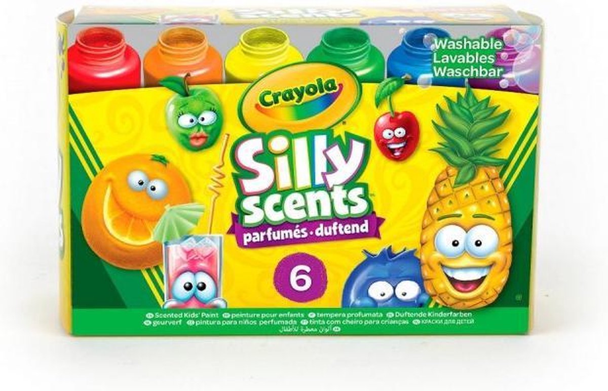 Crayola - Silly Scents - Hobbyverf - 6 Potjes Geurverf Voor Kinderen — cadeau in Spellen & Speelgoed - foto 8