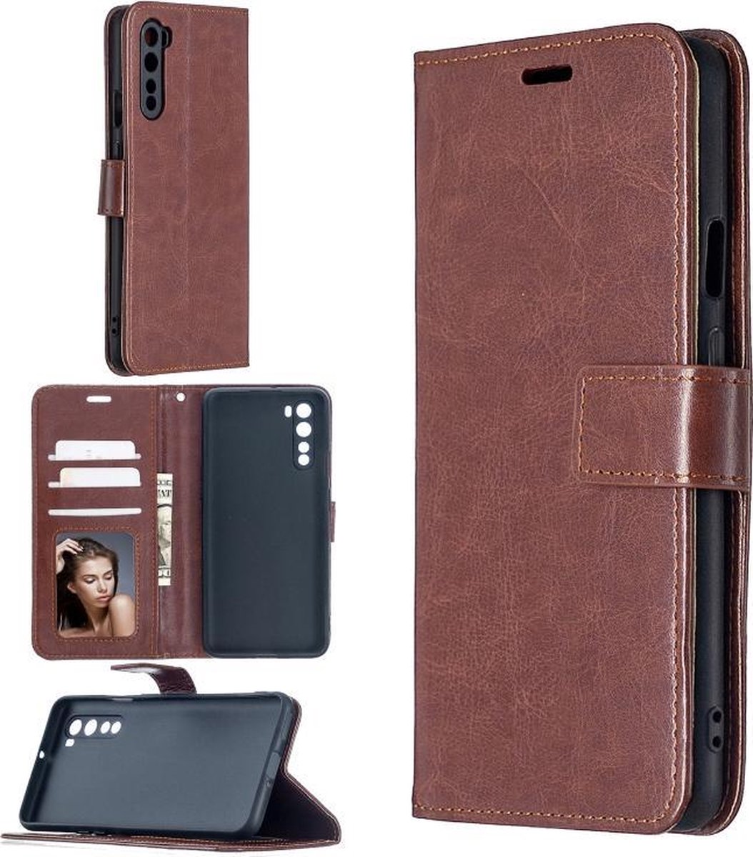 Portemonnee Book Case Hoesje Geschikt voor: OnePlus Nord - bruin