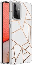 iMoshion Design voor de Samsung Galaxy A72 hoesje - Grafisch Koper - Wit / Goud