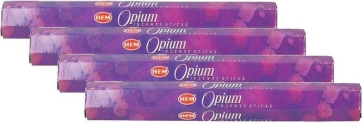 4x pakjes opium wierook - 20x stokjes / geurstokjes per pakje - Opium heeft een warme en troostende geur en Oosters en kruidig
