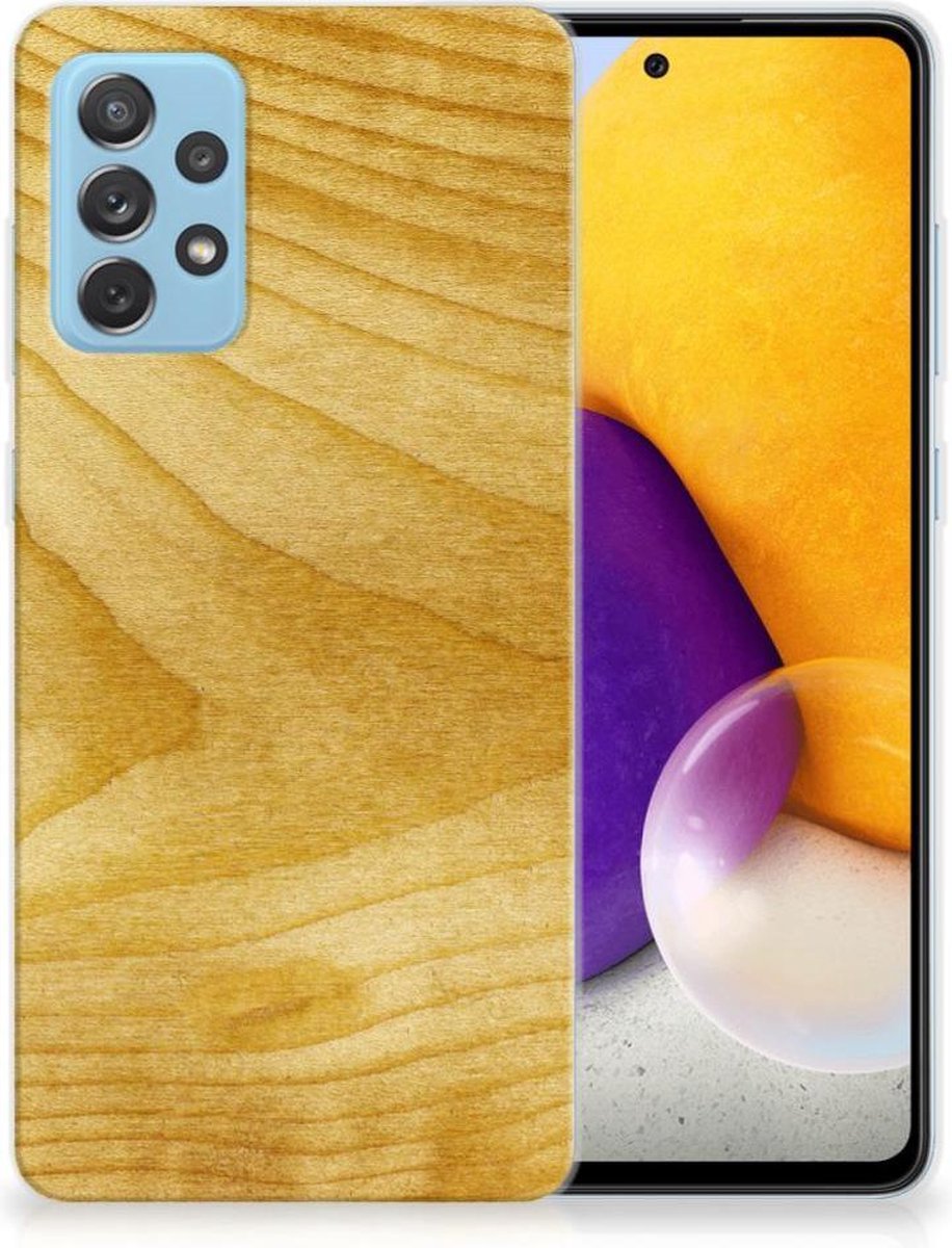 Samsung Galaxy A72 Bumper Hoesje Licht Hout