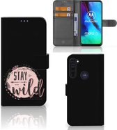 GSM Hoesje Motorola Moto G Pro Book Case met Tekst Boho Stay Wild