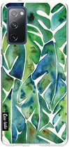 Casetastic Samsung Galaxy S20 FE 4G/5G Hoesje - Softcover Hoesje met Design - Green Philodendron Print