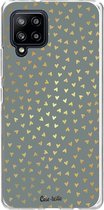 Casetastic Samsung Galaxy A42 (2020) 5G Hoesje - Softcover Hoesje met Design - Golden Hearts Green Print