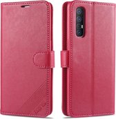 Voor OPPO Reno3 Pro AZNS schapenvacht textuur horizontale flip lederen tas met houder & kaartsleuven & portemonnee (rood)