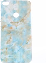 Voor Huawei P8 Lite (2017) Emerald Green Marble Pattern IMD Workmanship TPU Protective Back Cover Case