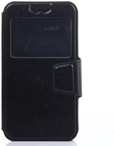 Silicone Sliding Universal Leather Case voor 5.0-5.5 inch mobiele telefoon (zwart)