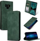 Retro skin feel zakelijke magnetische horizontale flip lederen case voor Galaxy Note 9 (legergroen)