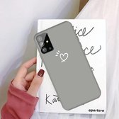 Voor Galaxy S20 Love Heart Pattern Frosted TPU-beschermhoes (grijs)