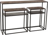 J-Line Set Van 3 Console Ano Ijzer/Mango Hout Zwart/Bruin