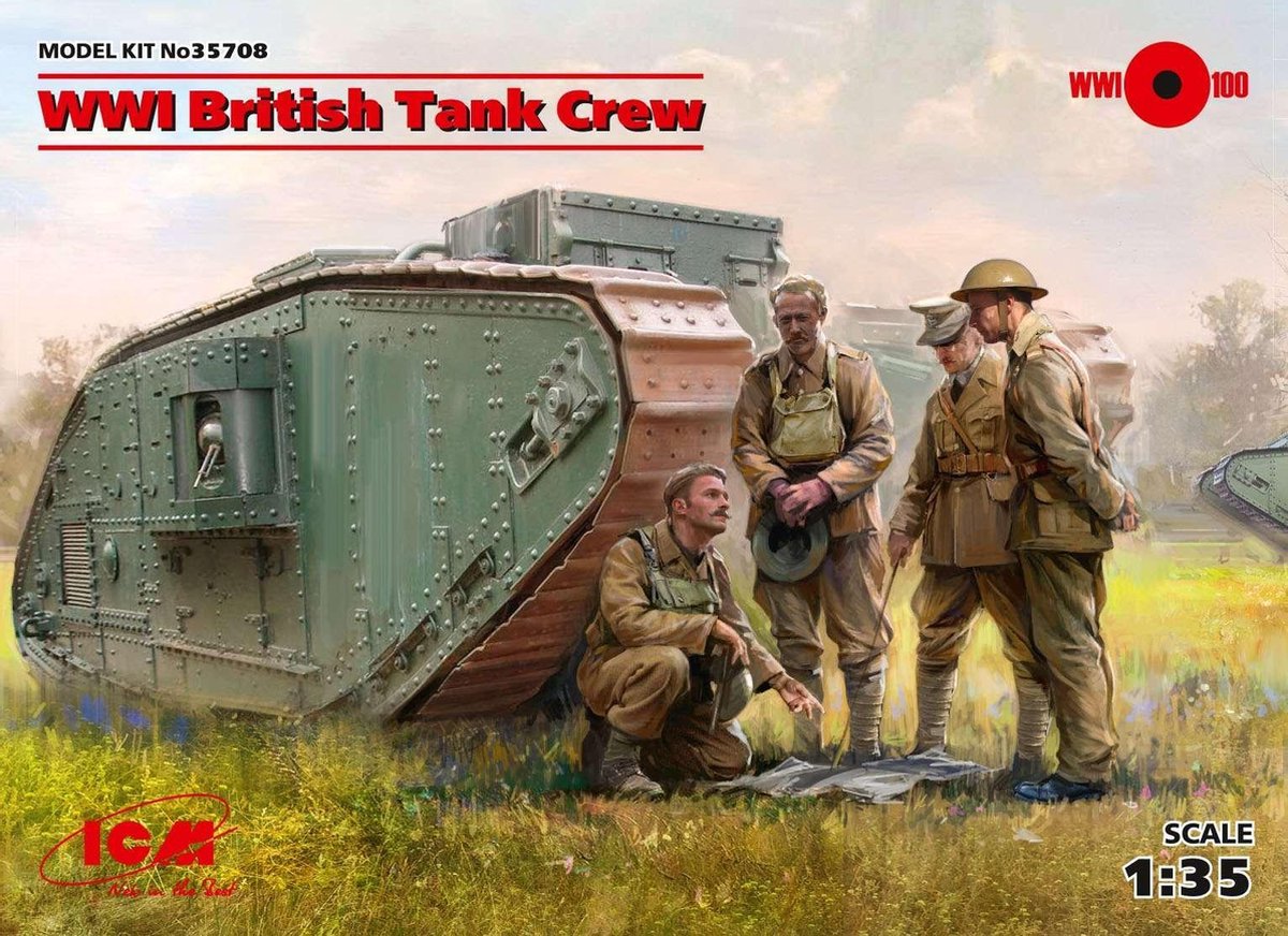 ICM Modelbouwpakket Militaire voertuigen - WWI British Tank Crew - 35708