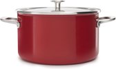 KitchenAid Steel Core Enamel Kookpan met deksel - Ø 24 cm / 6L - Inductie - Empire Red