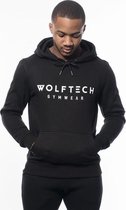 Wolftech Gymwear Hoodie Heren / Hoodie Dames - Zwart - XS - Met Groot Logo - Fitness - Unisex