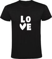 Love hartje Heren t-shirt | liefde | huwelijk | vrijgezel | relatie | scheiding | hartje | kado | Zwart