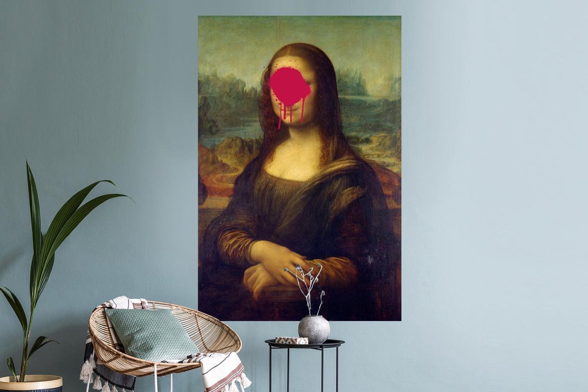 Sticker Muursticker Old Masters - Mona Lisa du vieux maître Leonardo de  Vinci avec une