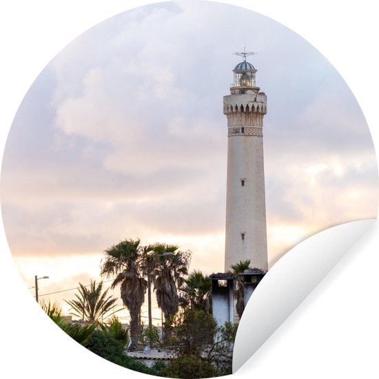Phare de Casablanca Sticker papier peint cercle mural Maroc 80x80 cm