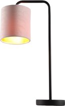 Olucia Kristin - Moderne Tafellamp - Metaal/Stof - Goud;Roze