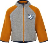 Color Kids - Fleece jasje voor baby's - Colorblock - Grijs/Honing - maat 92cm