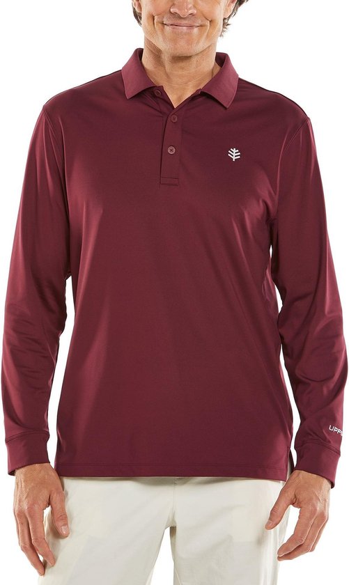 Coolibar - UV Sport Polo voor heren - Longsleeve - Erodym Golf -  Kastanjebruin - maat XXL | bol.com
