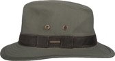 Hatland - UV Fedora hoed voor heren - Okaton - Olijfgroen - maat XL (61CM)