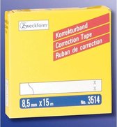 Correctietape Zweckform wit - 8,5mmx15mm permanent