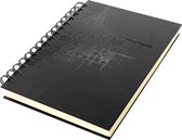 Kangaro - Dummyboek - A5 - zwart met design - met spiraal - 160 blanco pagina's - 140 grams cream papier - hard cover