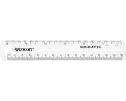 Westcott liniaal - 15 cm - transparant - flexibel - voor linkshandigen - AC-E10122