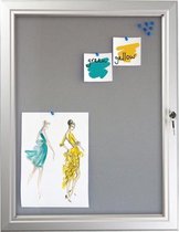 Memobord Seco A3 Perspex zilver/grijs afsluitbaar