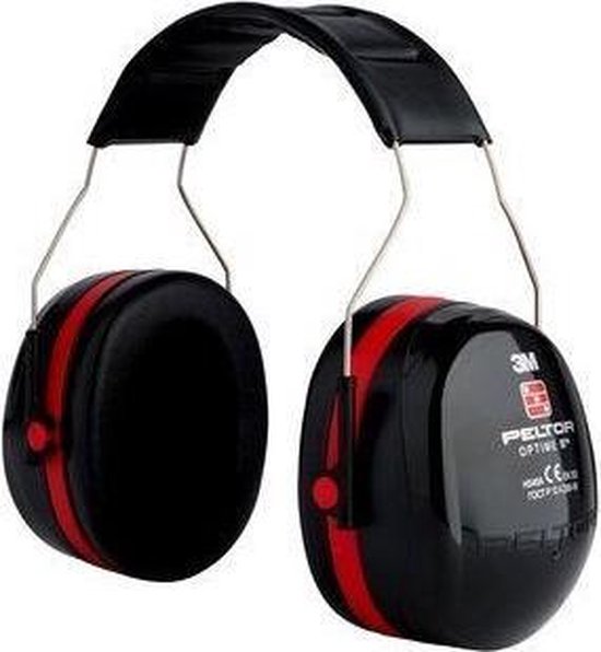 Cache-oreilles 3M Peltor Optime III H540A - Avec bandeau - Noir / Rouge