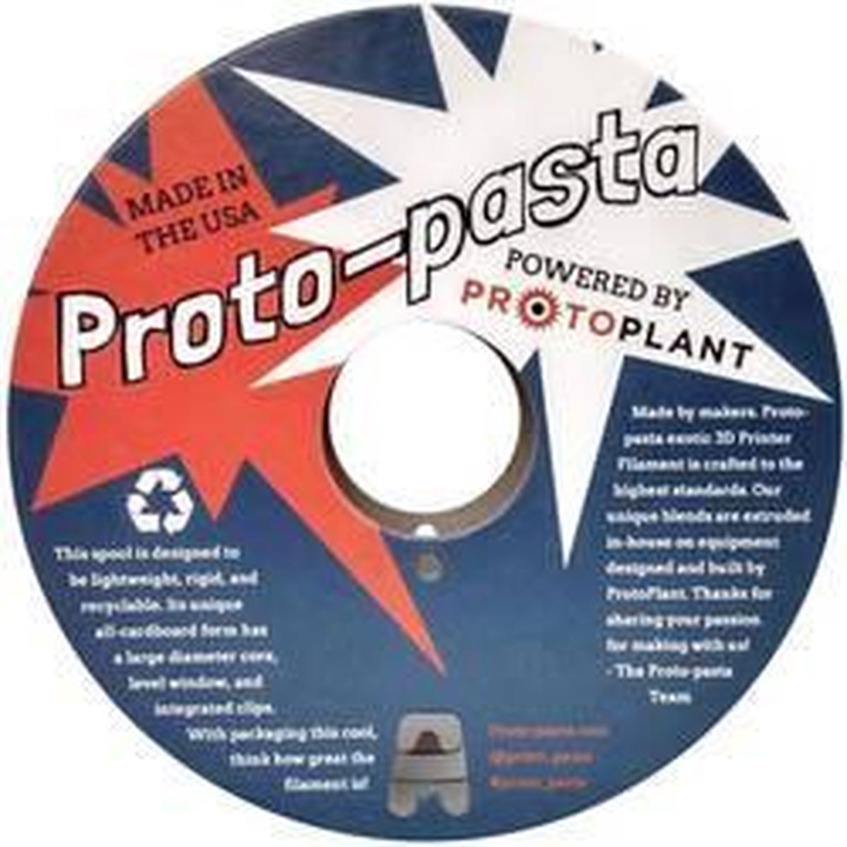 Proto-Pasta CDP12805 Protoplant Conductive PLA Filament – 2.85 mm – 500 g – Zwart