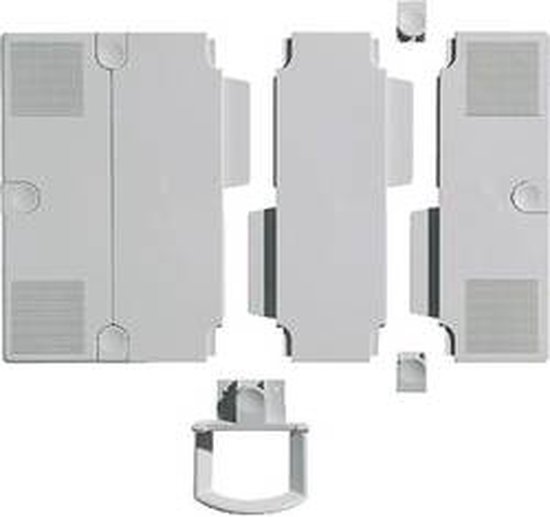 Novus kantoor telefoon zwenkarm uitbreidingsplaten, lichtgrijs, 2 stuks, met muurbevestiging.