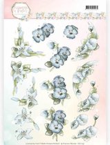 3D Knipvel - Precious Marieke - Flowers in Pastels - Echtblauw