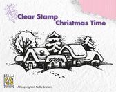 Nellies Choice Clearstempel -  Christmas time Snowy village CT009