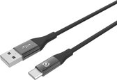 USB-Kabel Type-C, 1 meter, Zwart - Siliconen - Celly | Feeling