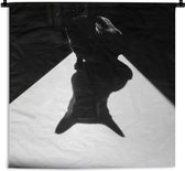 Wandkleed Batman - Schaduw van kat lijkt op Batman Wandkleed katoen 150x150 cm - Wandtapijt met foto