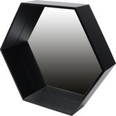 Duraline Spiegel Hexagon Zwart Gelakt 43x50x11cm
